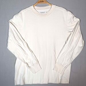 Abercrombie & Fitch Soft A&F Essentials Long Sleeve Tee Off White Mens Small
